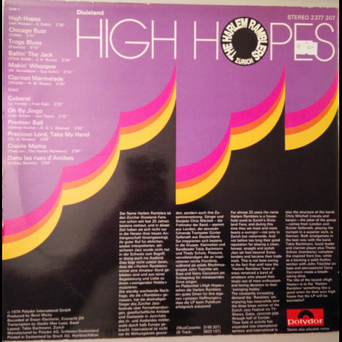 Harlem Ramblers, The - Dixieland High Hopes (1974) [1LP]