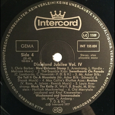 Various - Dixieland Jubilee Vol. IV (1977) [2LP]