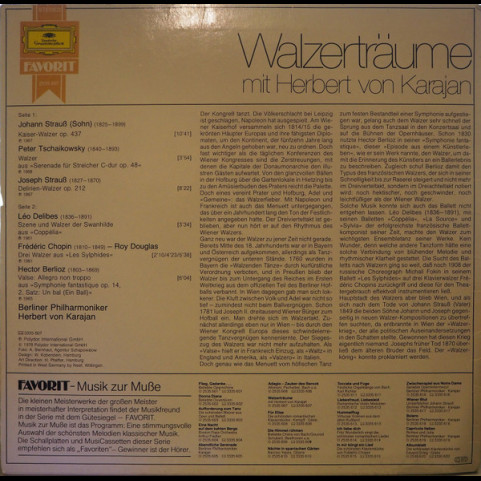 Herbert von Karajan, Berliner Philharmoniker - Walzerträume (1978) [1LP]