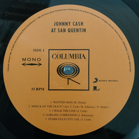 Johnny Cash - Johnny Cash At San Quentin (2015) [1LP] 180g