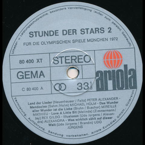 Various - Stunde Der Stars 2 (1972) [1LP]