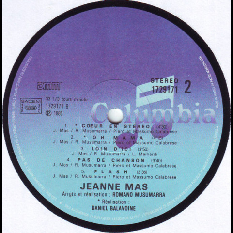 Jeanne Mas - Jeanne Mas (1985) [1LP]