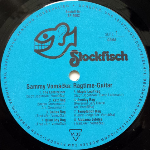 Sammy Vomáčka - Ragtime Guitar (1974) [1LP]