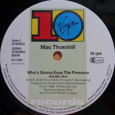 Mac Thornhill - It's A Cruel World (1988) [12"]