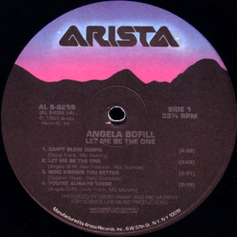 Angela Bofill - Let Me Be The One (1984) [1LP]