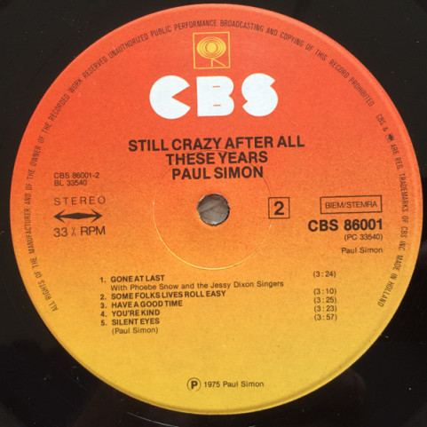 Paul Simon - Still Crazy After All These Years (1975) [1LP]