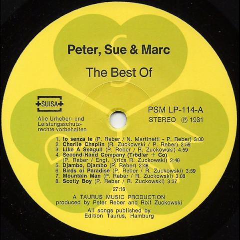 Peter, Sue & Marc - The Best Of Peter, Sue & Marc (1981) [1LP]