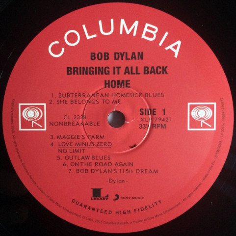 Bob Dylan - Bringing It All Back Home (2015) [1LP] 180g