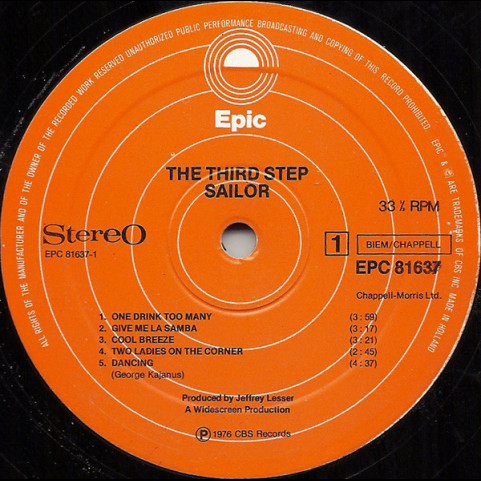 Sailor - The Third Step (1976) [1LP]
