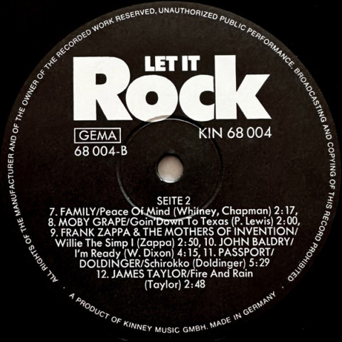 Various - Let It Rock For Release (1971) [1LP]