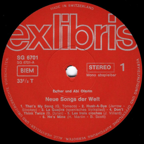 Esther & Abi Ofarim - Neue Songs Der Welt [1LP]