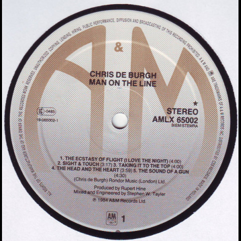 Chris de Burgh - Man On The Line (1984) [1LP]