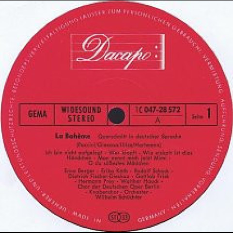 Giacomo Puccini - La Bohème (Großer Querschnitt) [1LP]