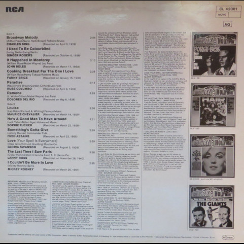Various - The Best Of Broadway And Hollywood Souvenirs (1977) [1LP]