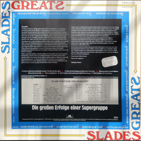 Slade - Slades Greats (1984) [1LP]