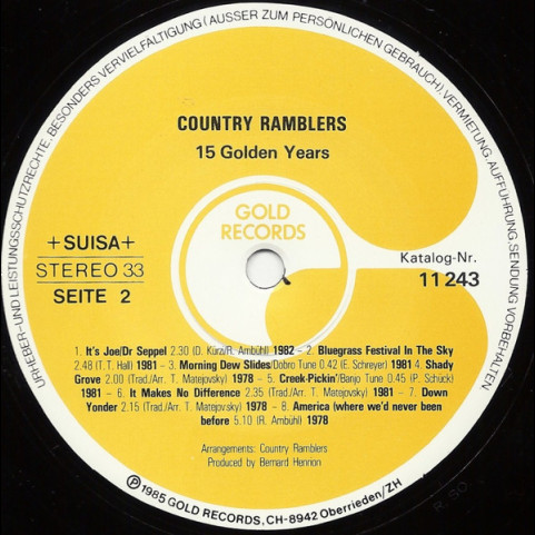 Country Ramblers - 15 Golden Years (1970-1985) (1985) [1LP]