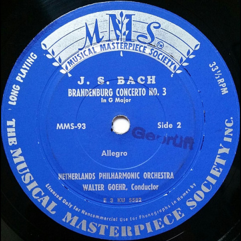 Johann Sebastian Bach, Nederlands Philharmonisch Orkest, Walter Goehr - Brandenburgisches Konzert Nr. 3 (1953) [7"]