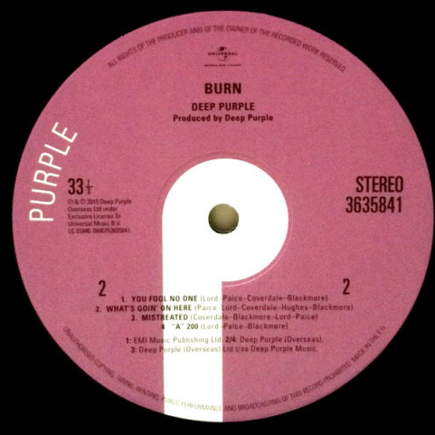 Deep Purple - Burn (2016) [1LP] 180g