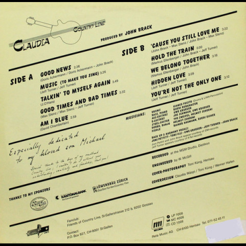 Claudia & Country Line - Claudia - Country Line (1988) [1LP]