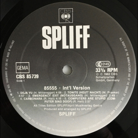 Spliff - 85555 (International Version) (1982) [1LP]