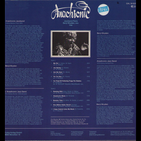 Anachronic Jazz Band - Jazzband Paris Live (1979) [1LP]