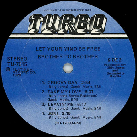 Brother To Brother - Let Your Mind Be Free (1976) [1LP]