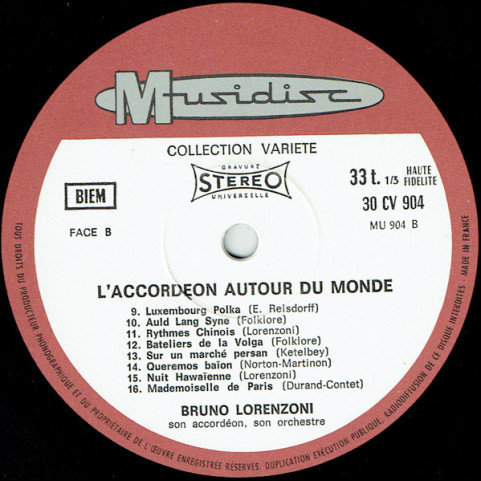 Bruno Lorenzoni Et Son Orchestre - L'Accordéon Autour du Monde [1LP]