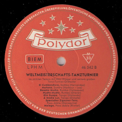 Max Greger Und Sein Orchester - Weltmeisterschafts-Tanzturnier Im Strikten Tempo Mit Max Greger Und Seinem Großen Tanz-Turnier-Orchester (1963) [1LP]