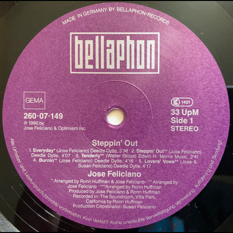 José Feliciano - Steppin' Out (1990) [1LP]