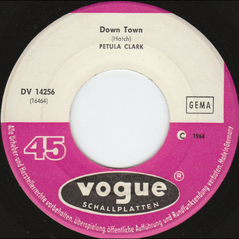 Petula Clark - Down Town / You'd Better Love Me (1964) [7"]