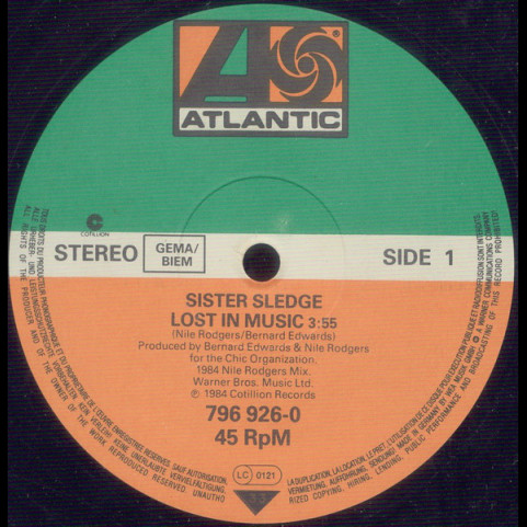Sister Sledge - Lost In Music (1984) [12"]