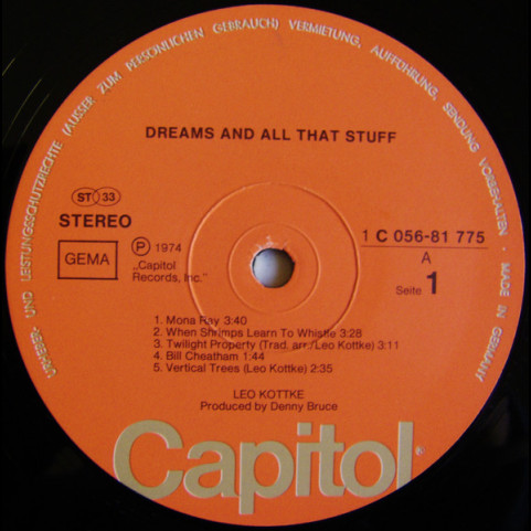 Leo Kottke - Dreams And All That Stuff (1974) [1LP]