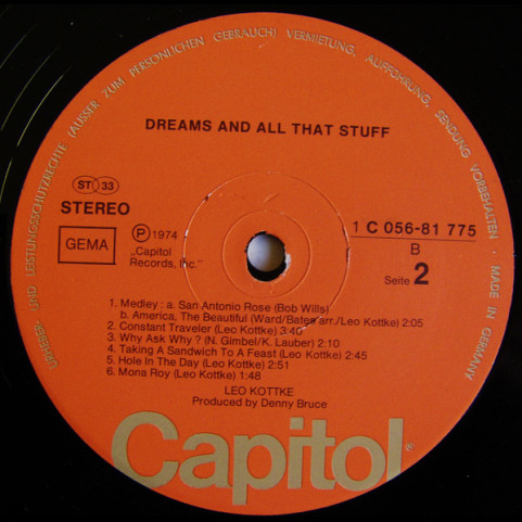 Leo Kottke - Dreams And All That Stuff (1974) [1LP]
