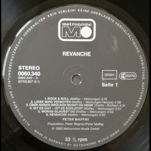 Peter Maffay - Revanche (1980) [1LP]