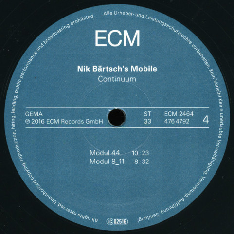 Nik Bärtsch's Mobile - Continuum (2016) [2LP] 180g