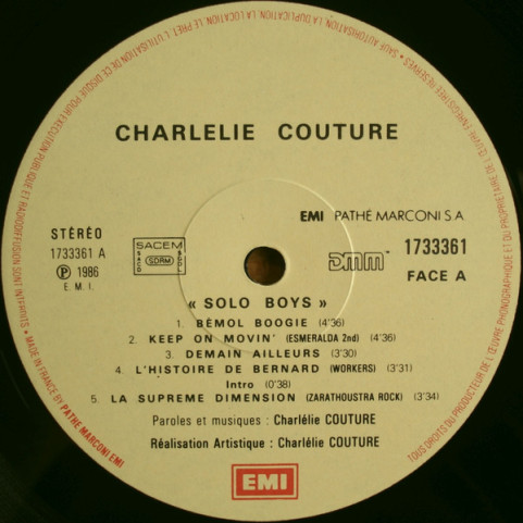 Charlélie Couture - Solo Boys (1986) [1LP]