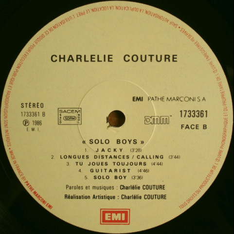 Charlélie Couture - Solo Boys (1986) [1LP]