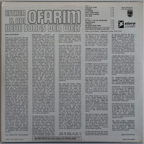 Esther & Abi Ofarim - Neue Songs Der Welt (1966) [1LP]