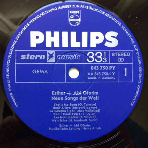 Esther & Abi Ofarim - Neue Songs Der Welt (1966) [1LP]