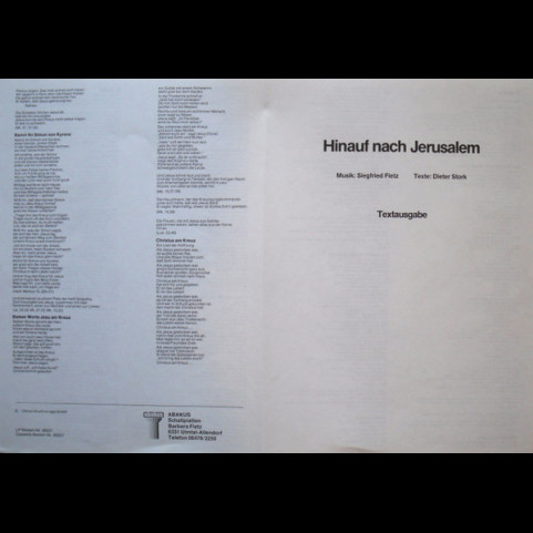 Siegfried Fietz / Dieter Stork (2) - Was Uns Die Bibel Erzählt - Hinauf Nach Jerusalem (1978) [1LP]
