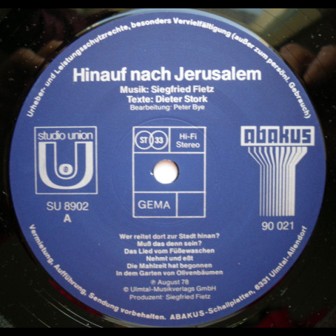 Siegfried Fietz / Dieter Stork (2) - Was Uns Die Bibel Erzählt - Hinauf Nach Jerusalem (1978) [1LP]
