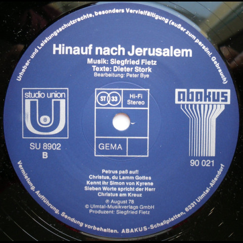 Siegfried Fietz / Dieter Stork (2) - Was Uns Die Bibel Erzählt - Hinauf Nach Jerusalem (1978) [1LP]