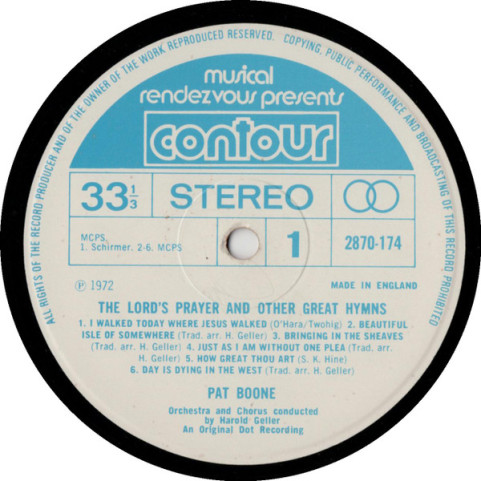 Pat Boone - The Lord's Prayer And Other Great Hymns (1972) [1LP]