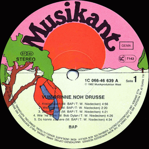 BAP - Vun Drinne Noh Drusse (1982) [1LP]