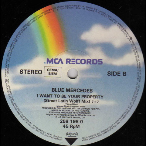 Blue Mercedes - I Want To Be Your Property (1987) [12"]