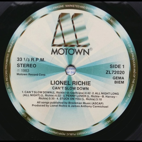 Lionel Richie - Can't Slow Down [1LP]