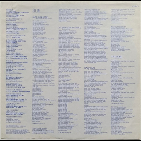 Lionel Richie - Can't Slow Down [1LP]