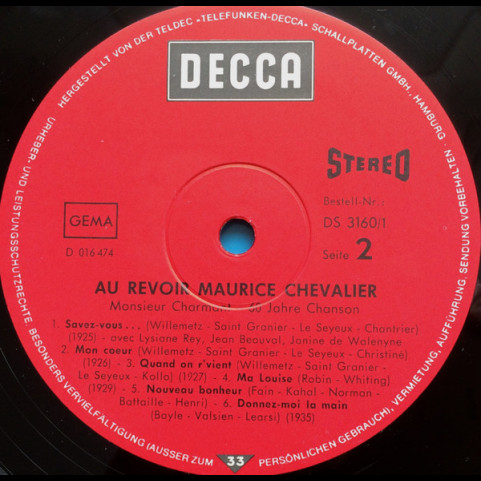 Maurice Chevalier - Au Revoir [2LP]