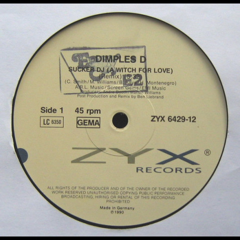 Dimples D - Sucker DJ (A Witch For Love) (1990) [12"]