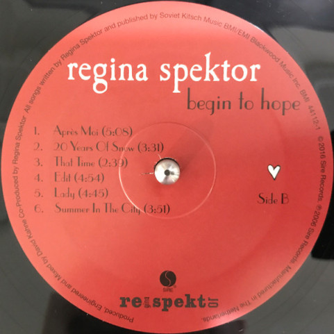 Regina Spektor - Begin To Hope (2016) [1LP]